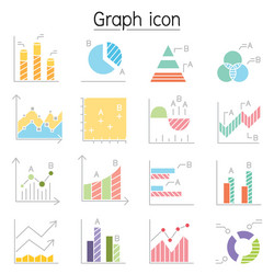 graph chart diagram data infographic icon set vector image