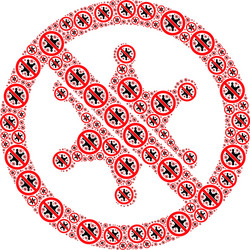 stop sheriff star recursive mosaic itself icons vector image