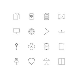 Web linear thin icons set outlined simple vector