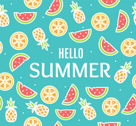 hello summer concept card background with color vector