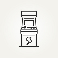 isolated retro arcade game machine line art icon vector image