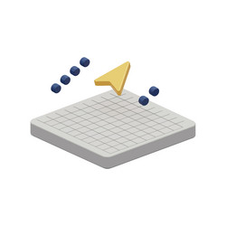 isometric navigation arrow with grid and dots vector image
