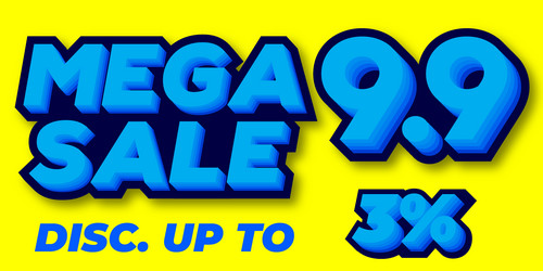 3 percent mega sale 99 celebration discount 3d vector