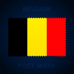 belgium postage mark national flag stamp vector