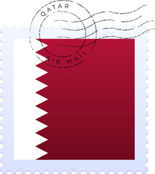 qatar postage mark national flag stamp vector