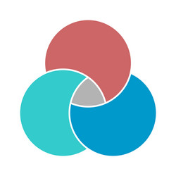 Venn diagram maths negative space color modern vector