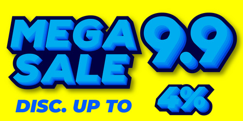 4 percent mega sale 99 celebration discount 3d vector