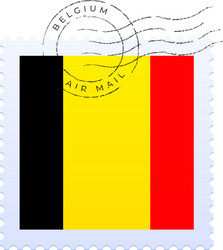 belgium postage mark national flag stamp vector