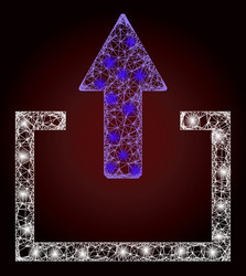 Glossy network mesh upload with glare spots vector