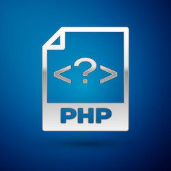 Silver php file document icon download button vector