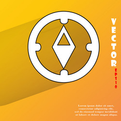 compass flat modern web button with long shadow vector image