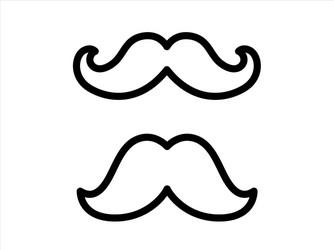 Hipster mustache icon barber symbol silhouette vector