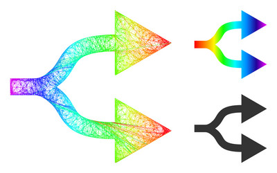 Rainbow net gradient split arrows right icon vector