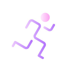 running flat gradient two-color ui icon vector image