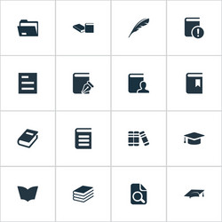 Set of simple reading icons vector