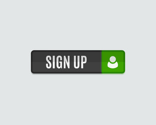 Sign up web button rectangle flat design vector