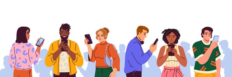 Smartphone and social media addiction vector