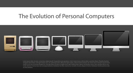 evolution of computers 7 different types vector image
