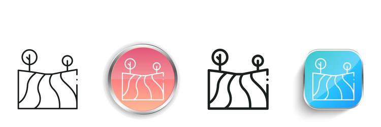 field icon thin linear regular and button style vector image