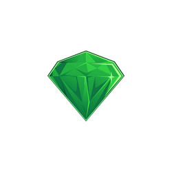 green diamond or crystal gemstone icon vector