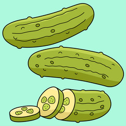 Pickle vegetable cartoon colored clipart Vector Image