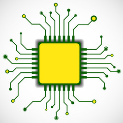 cpu microprocessor isolated on white background vector image
