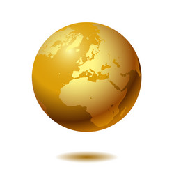 Blue Globe Icon - World Map Royalty Free Vector Image