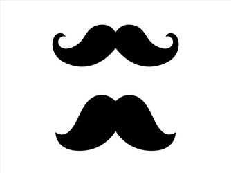 Hipster mustache icon barber symbol silhouette vector