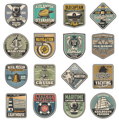 Nautical Marine Icons - Vintage Heraldry Vector Image