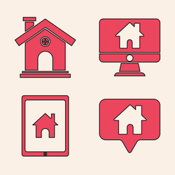 set map pointer with house computer vector image