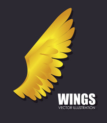 Abstract wing gold logo Royalty Free Vector Image