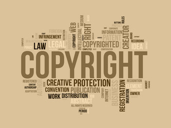 word cloud background concept for copyright vector