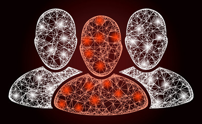 Bright net mesh user group with glare spots vector