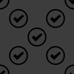 Check mark web icon flat design seamless pattern vector