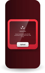 data upload interface design with modern button vector image