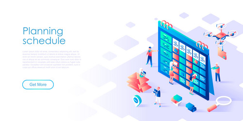 Flat design isometric concept of planning vector