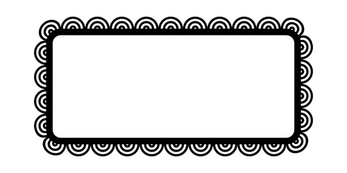 scalloped edge square frame simple rectangle vector image