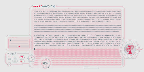 sci-fi interface of data decoding program vector image
