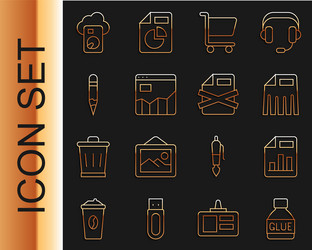 set line glue document with graph chart paper vector image