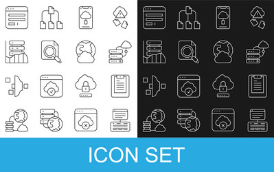set line server data web hosting report vector image