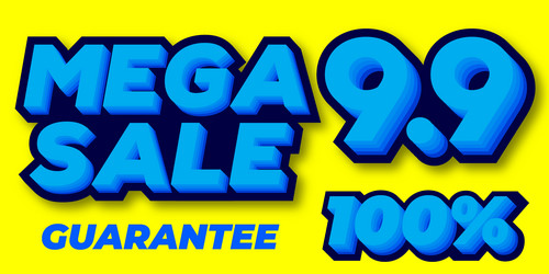 100 percent mega sale 99 celebration discount 3d vector