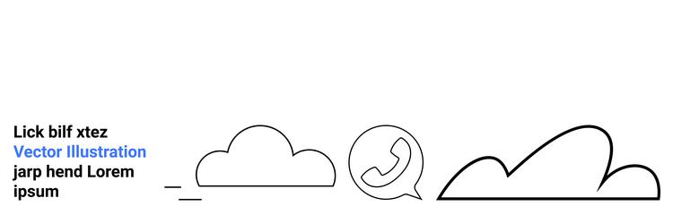 cloud and communication concept with abstract line vector image