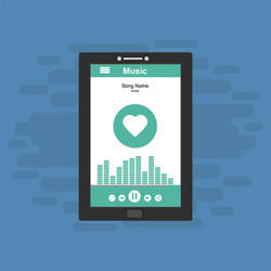 media player application app template with flat vector