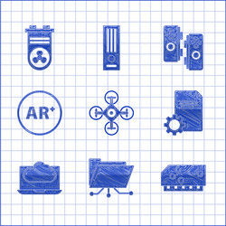 set drone folder and lock ram random access vector image