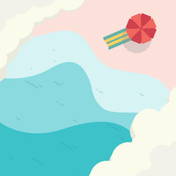 Simple beach landscape in flat style for element Vector Image