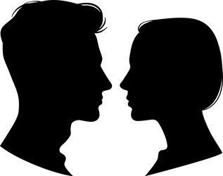 Man and woman profile face silhouette Royalty Free Vector