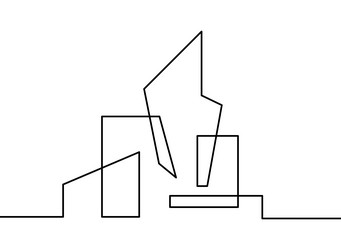 abstract architecture as continuous lines drawing vector image