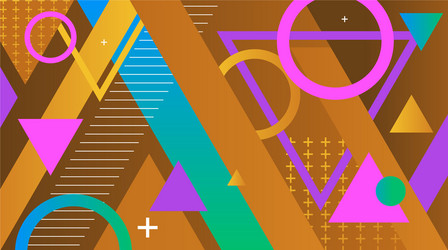 abstract colorful geometric shapes and patterns vector image