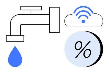 smart water usage system with iot cloud vector image