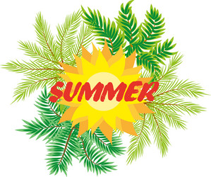 Tropical background with palm tree vector